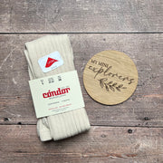 Cóndor Cotton Rib Tights - LINEN